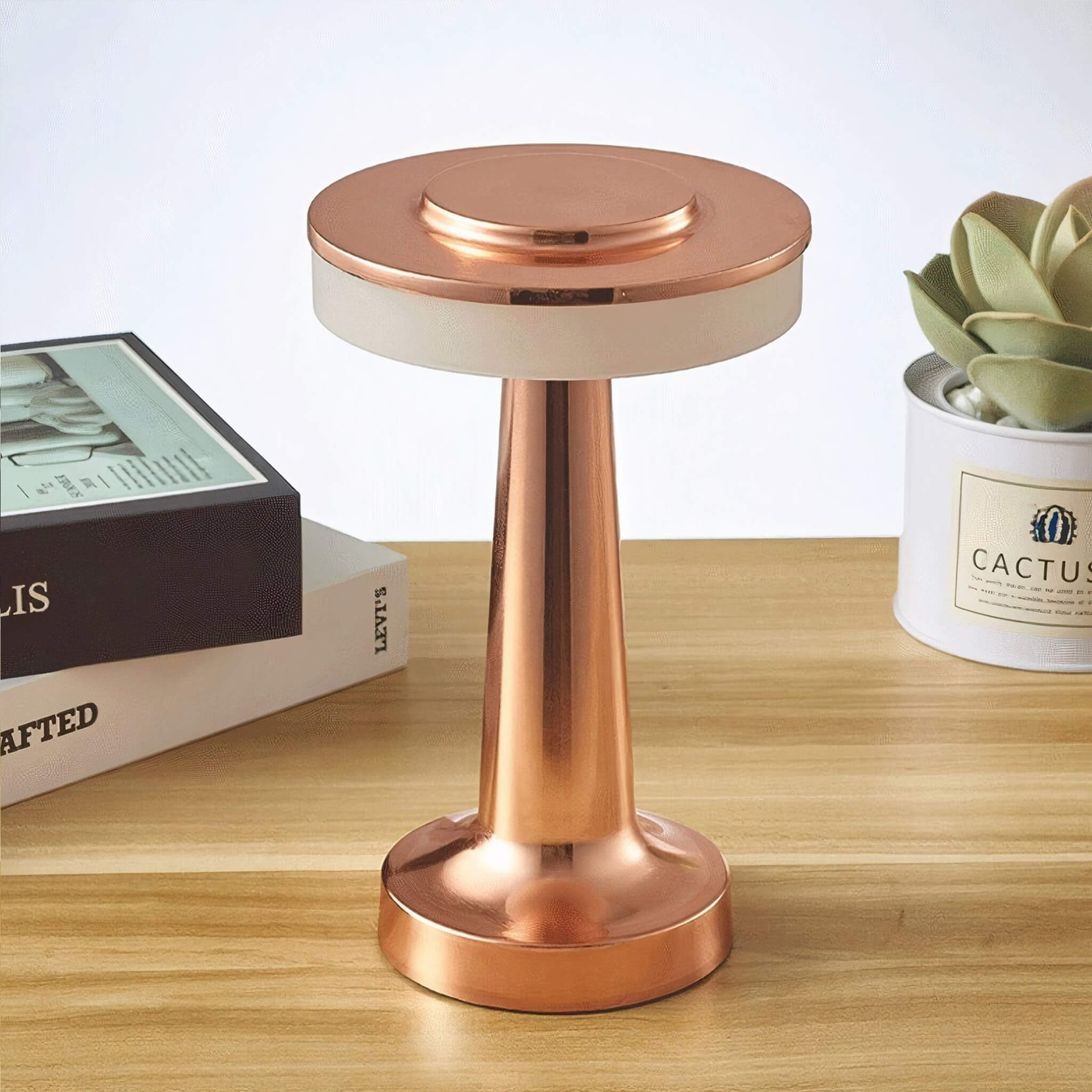 Affluent Table Lamp • Rose Gold • Rechargeable Battery • 2 Pack - Table Lamp - Haus of Interiors