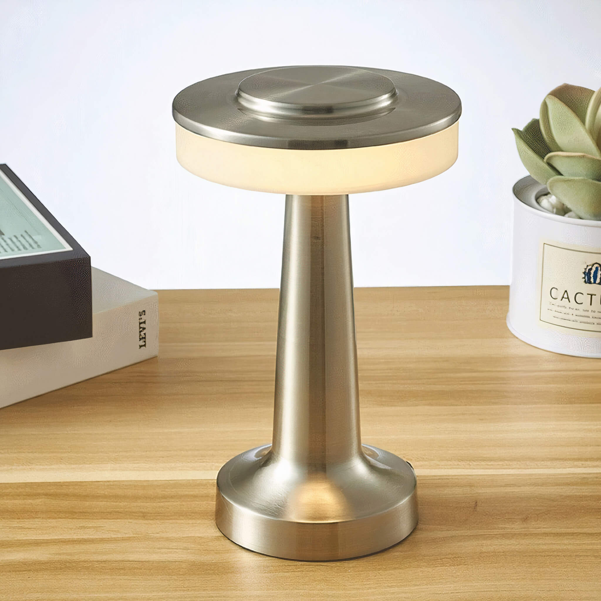 Affluent Table Lamp • Silver • Rechargeable Battery • 2 Pack - Table Lamp - Haus of Interiors