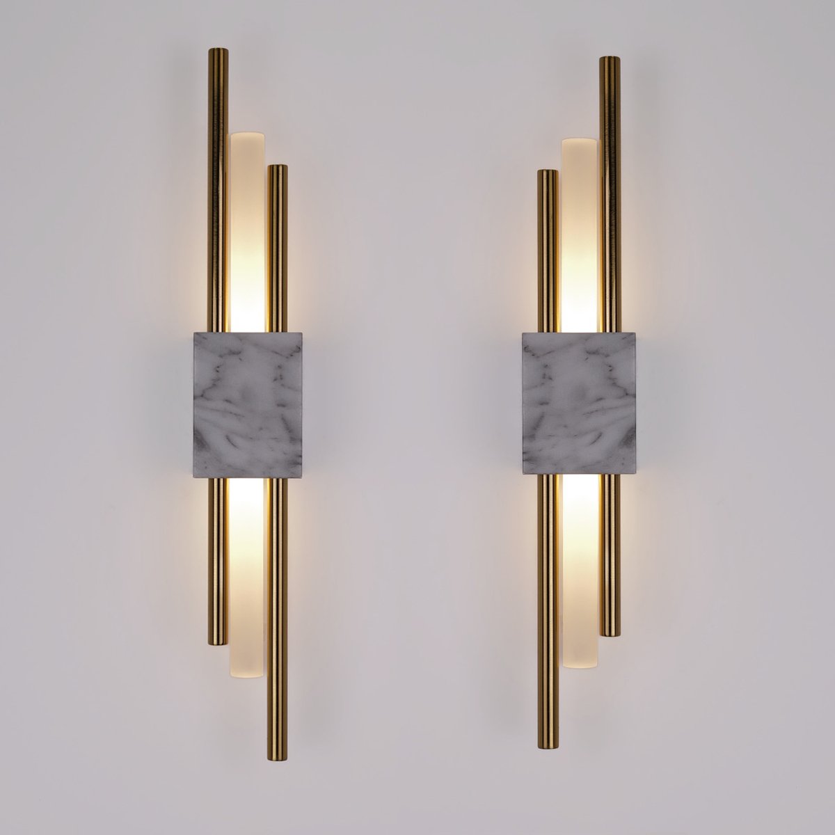 Glitch Wall Light • White Stone • Wall Wired • 2 - Pack - Haus of Interiors