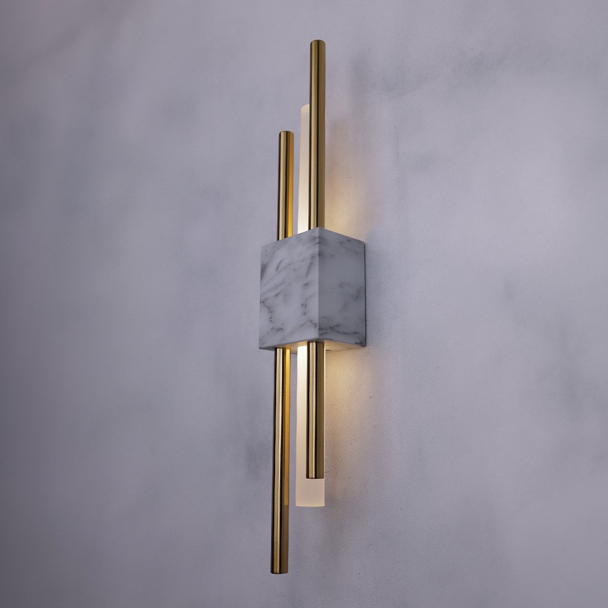 Glitch Wall Light • White Stone • Wall Wired • 2 - Pack - Haus of Interiors