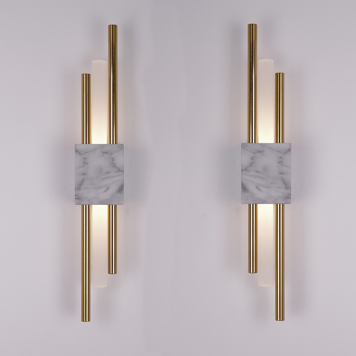 Glitch Wall Light • White Stone • Wall Wired • 2 - Pack - Haus of Interiors