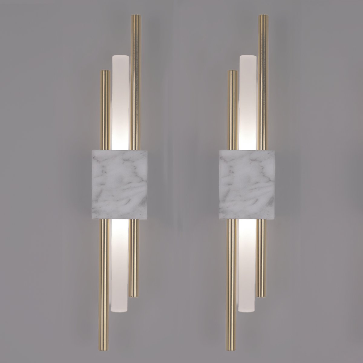 Glitch Wall Light • White Stone • Wall Wired • 2 - Pack - Haus of Interiors