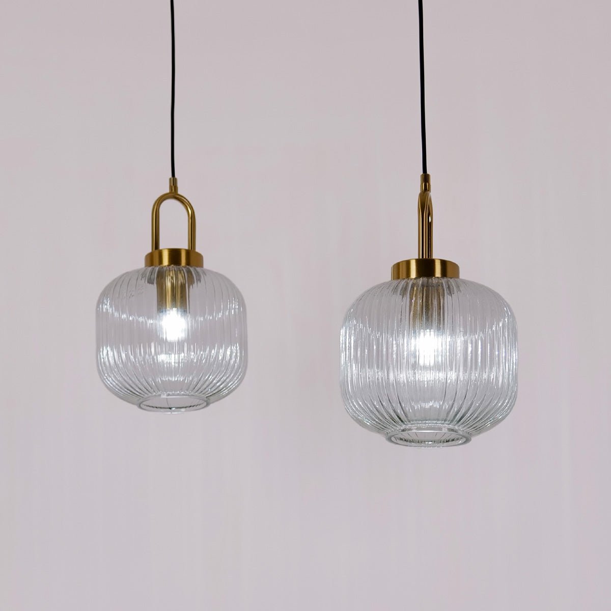 Italian Glass Ceiling Pendants • Clear • 2 Pack - Pendant - Haus of Interiors