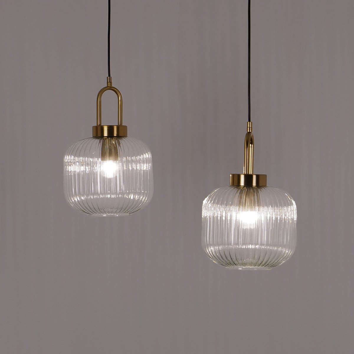 Italian Glass Ceiling Pendants • Clear • 2 Pack - Pendant - Haus of Interiors