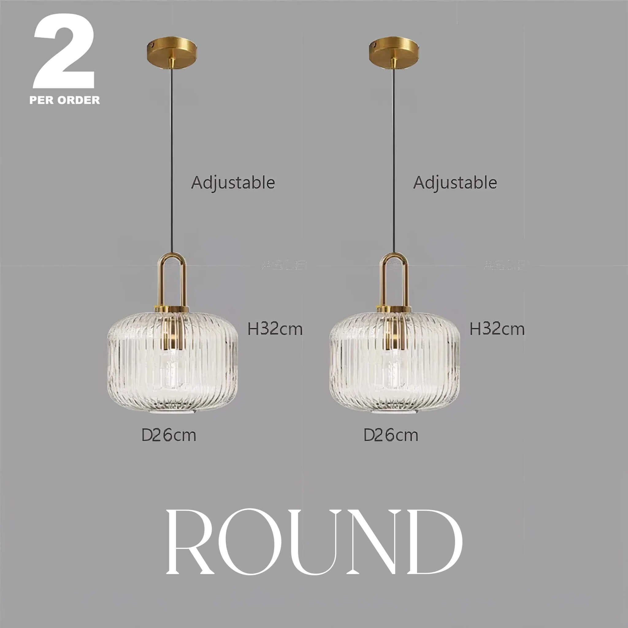 Italian Glass Ceiling Pendants • Clear • 2 Pack - Pendant - Haus of Interiors