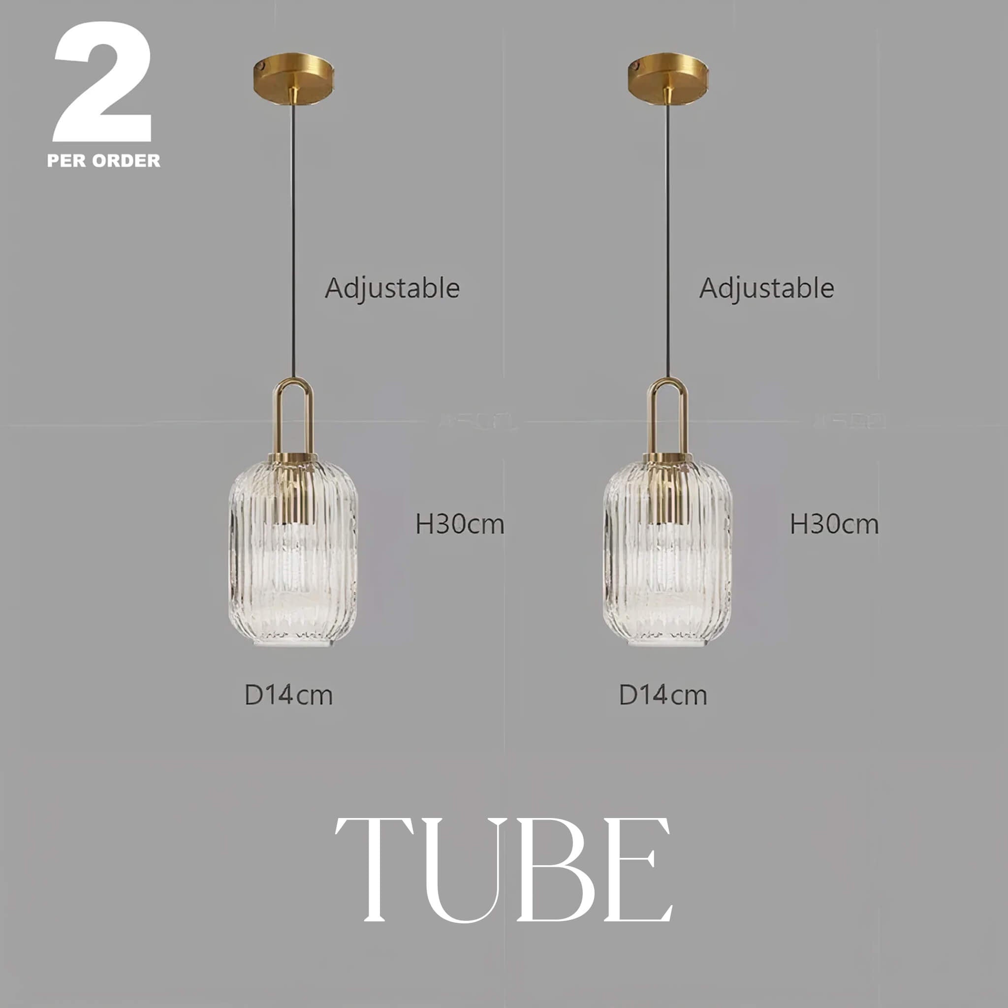 Italian Glass Ceiling Pendants • Clear • 2 Pack - Pendant - Haus of Interiors