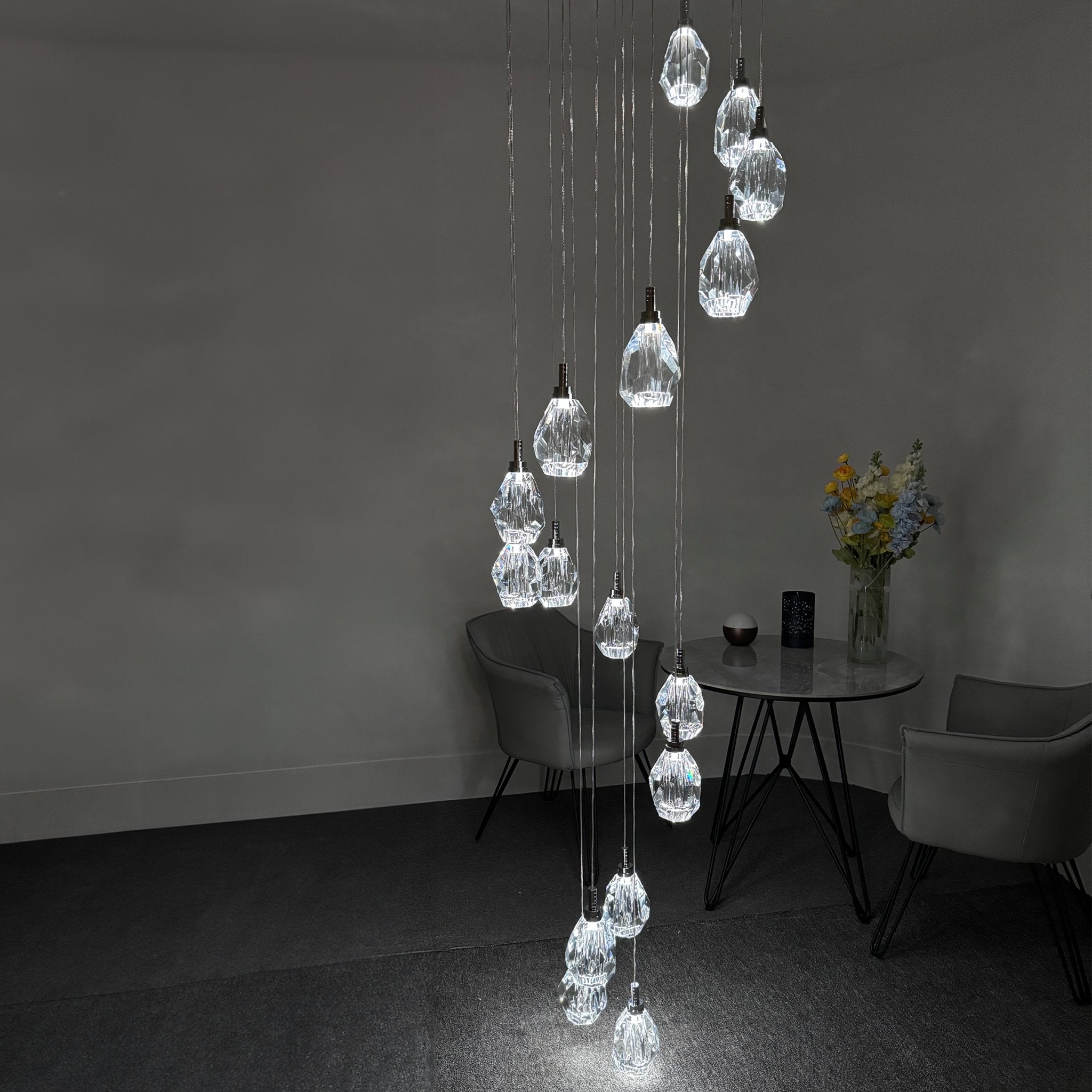 Luxe Crystals Chandelier - Chandelier - Haus of Interiors