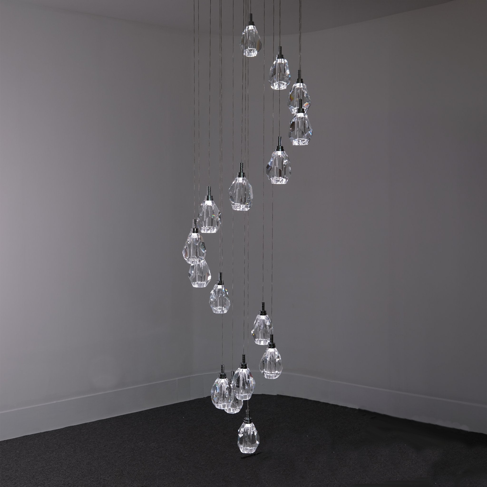 Luxe Crystals Chandelier - Chandelier - Haus of Interiors