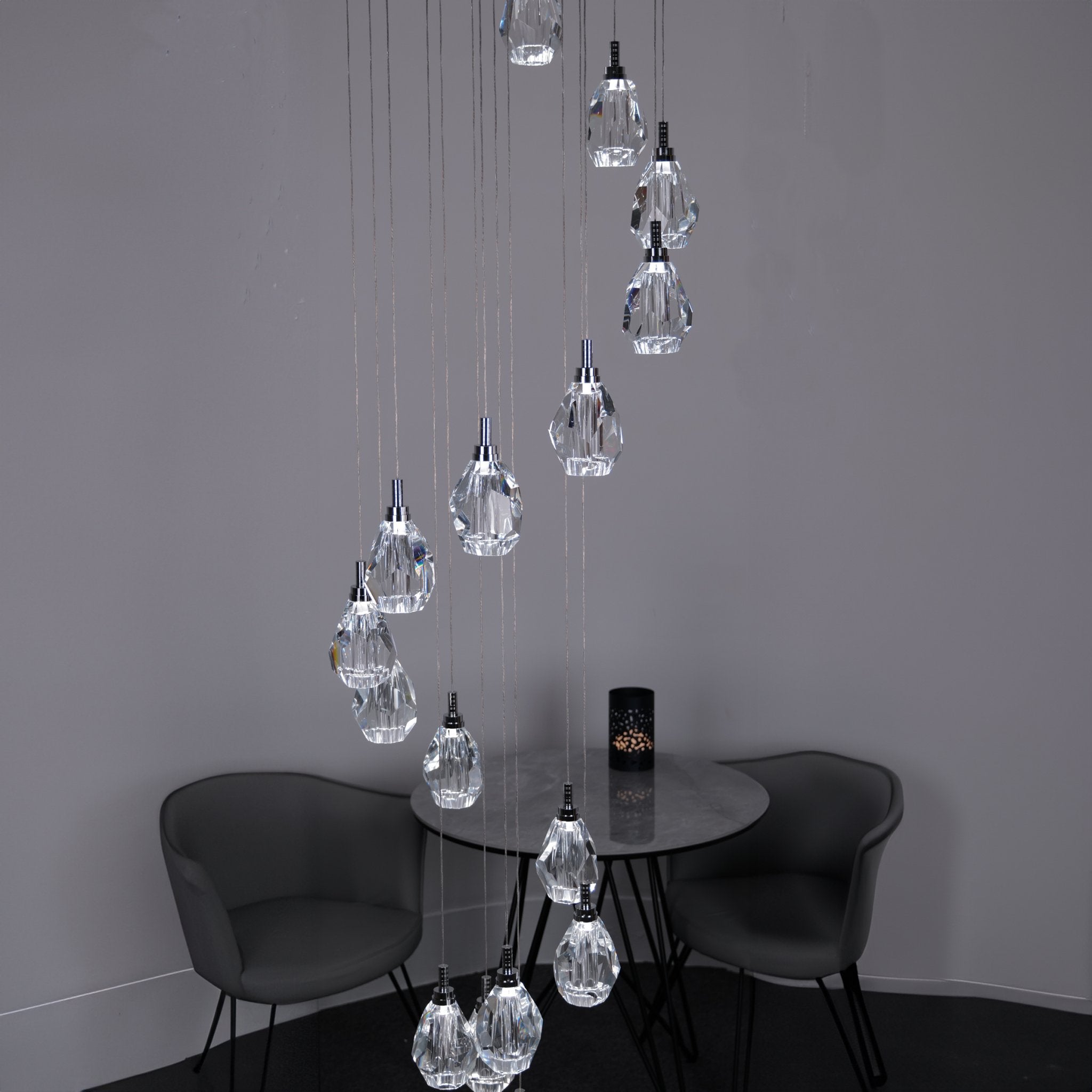 Luxe Crystals Chandelier - Chandelier - Haus of Interiors