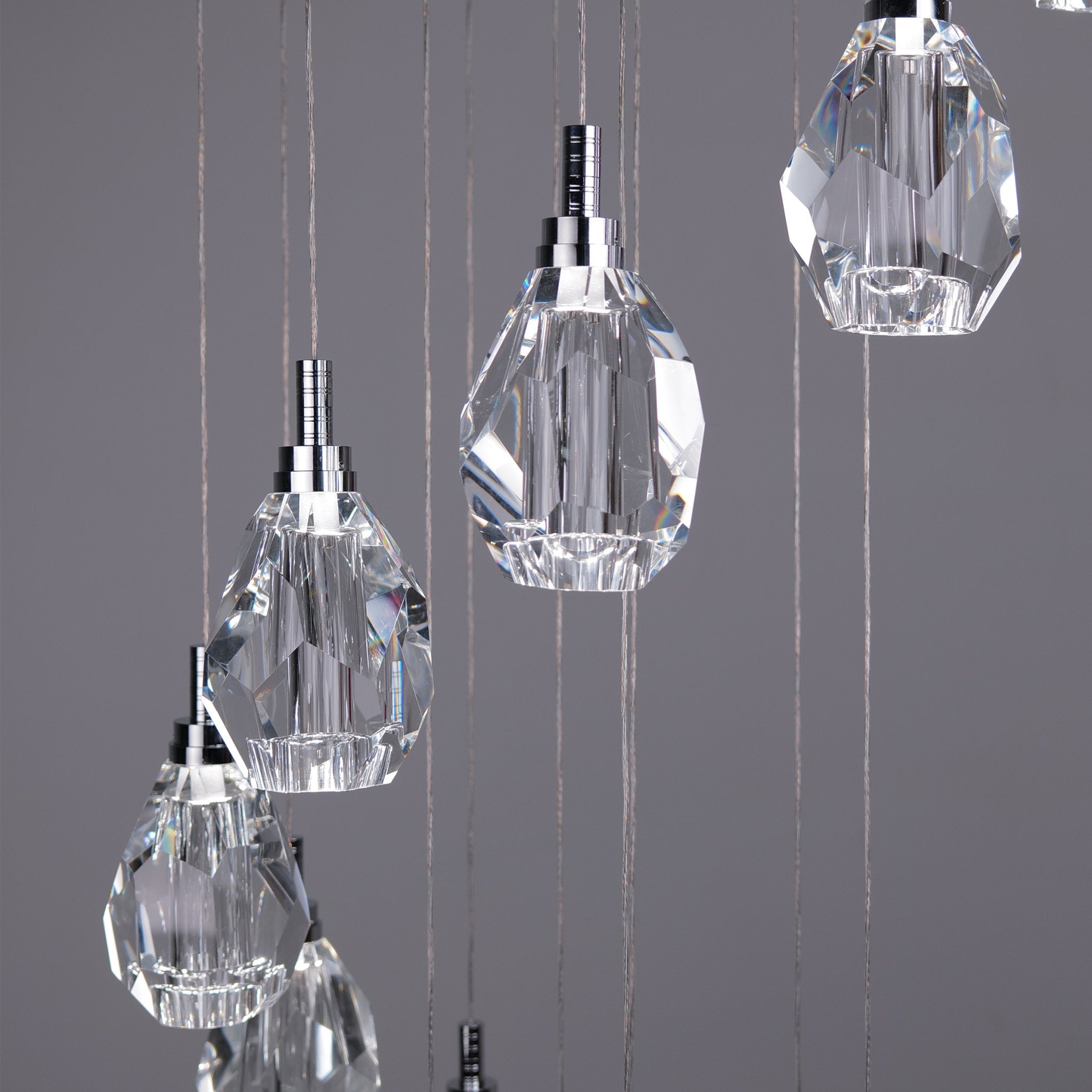 Luxe Crystals Chandelier - Chandelier - Haus of Interiors