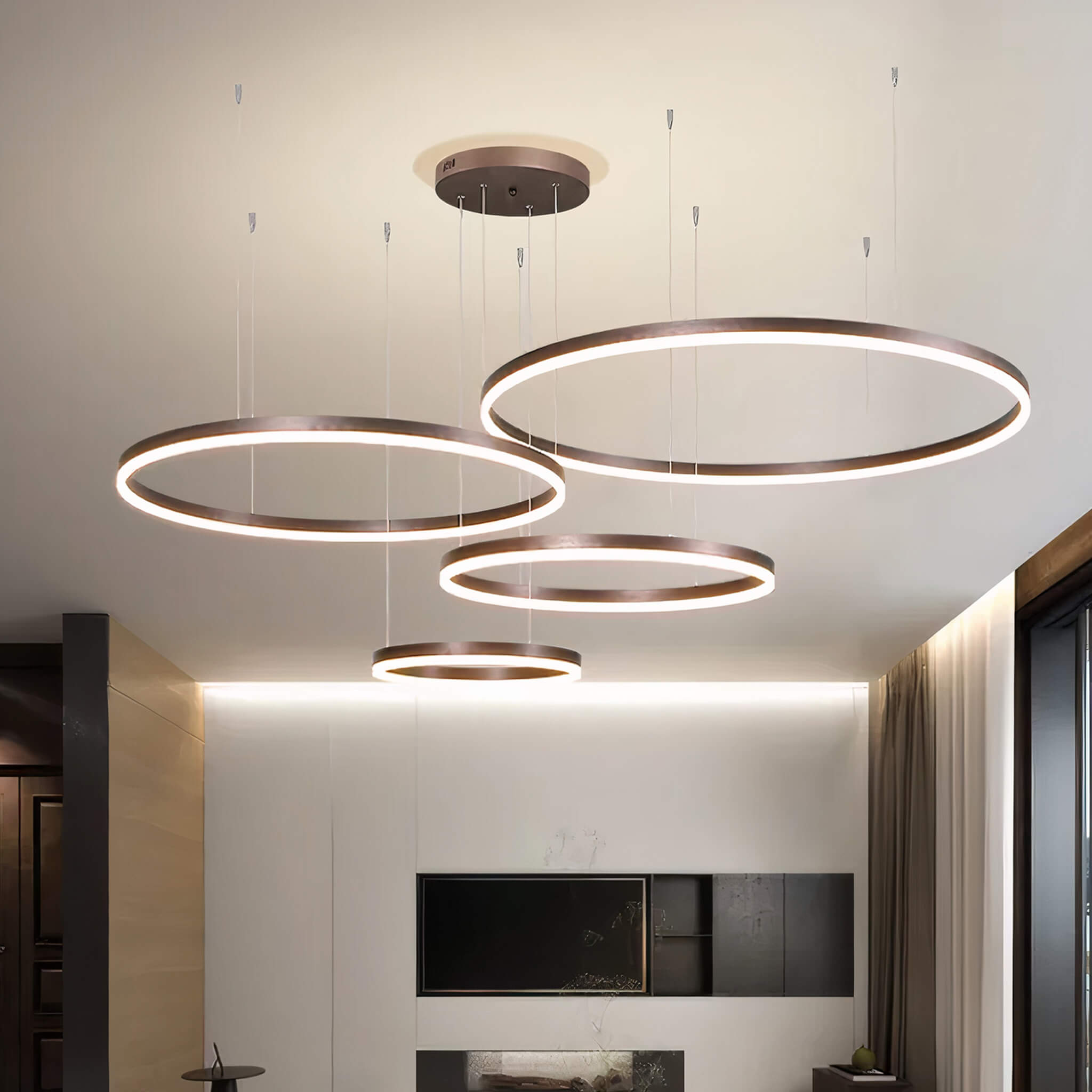 Nordic Rings Ceiling Lights • Black - Chandelier - Haus of Interiors