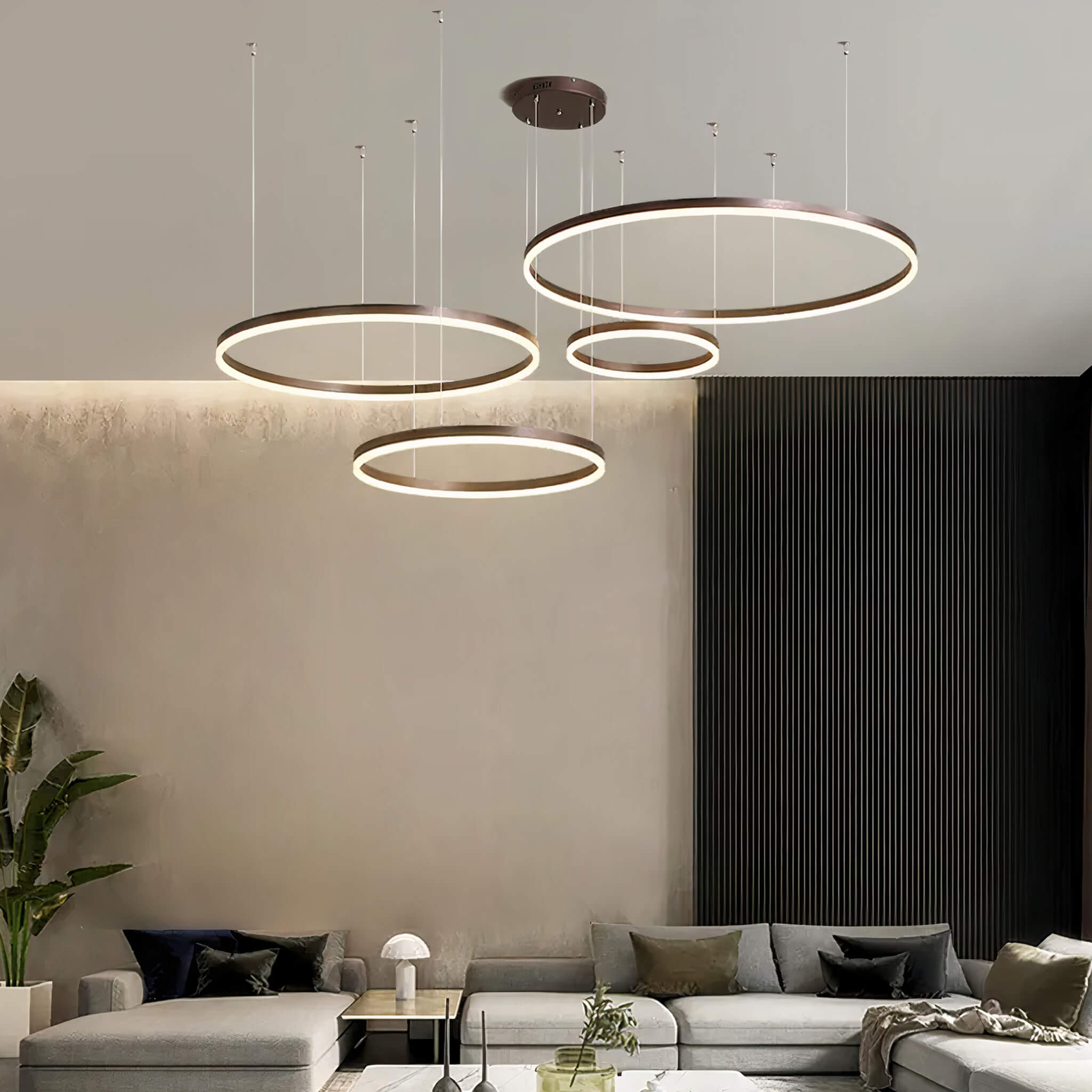 Nordic Rings Ceiling Lights • Black - Chandelier - Haus of Interiors