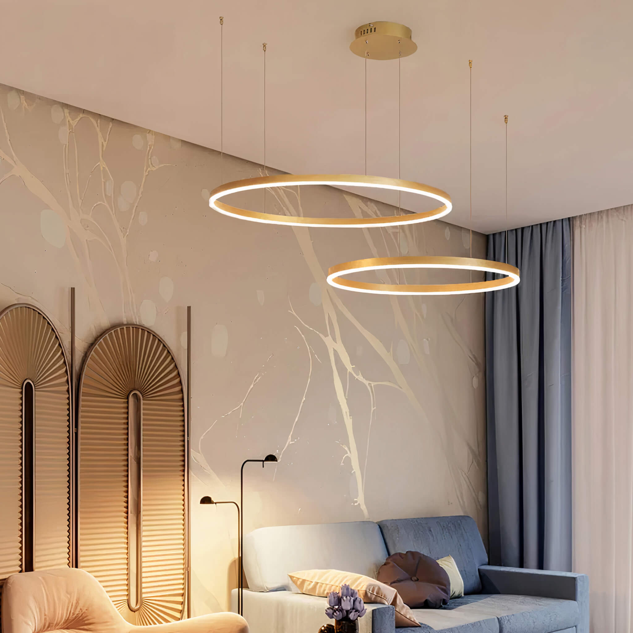 Nordic Rings Ceiling Lights • Gold - Chandelier - Haus of Interiors