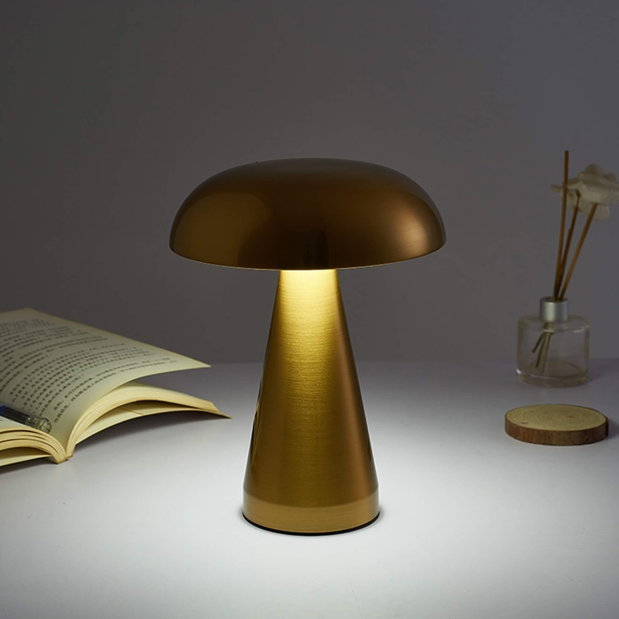 Porcini Table Lamp • Gold • Rechargeable Battery • 2 Pack - Table Lamp - Haus of Interiors