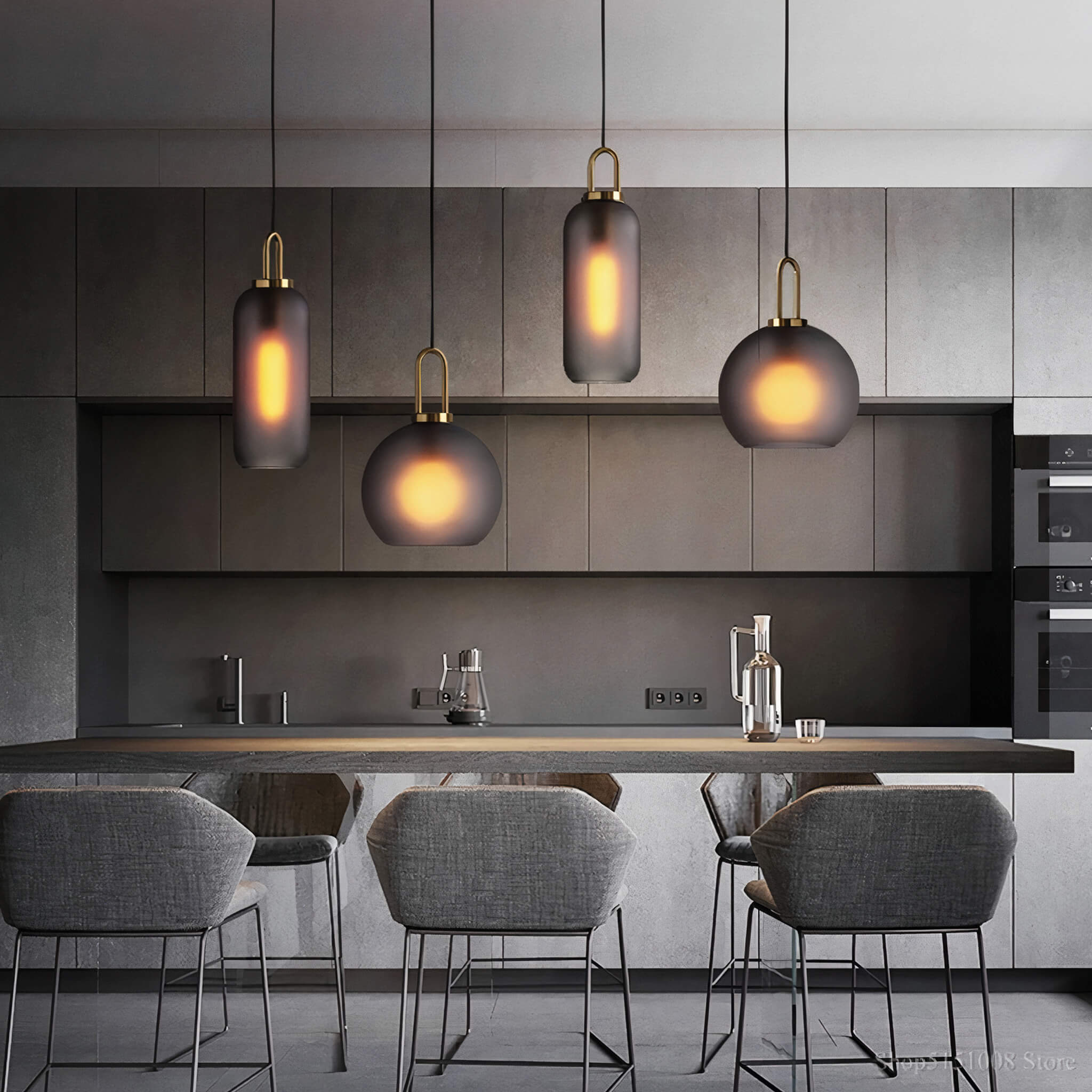 Smoked Loft Ceiling Pendants - Pendant - Haus of Interiors