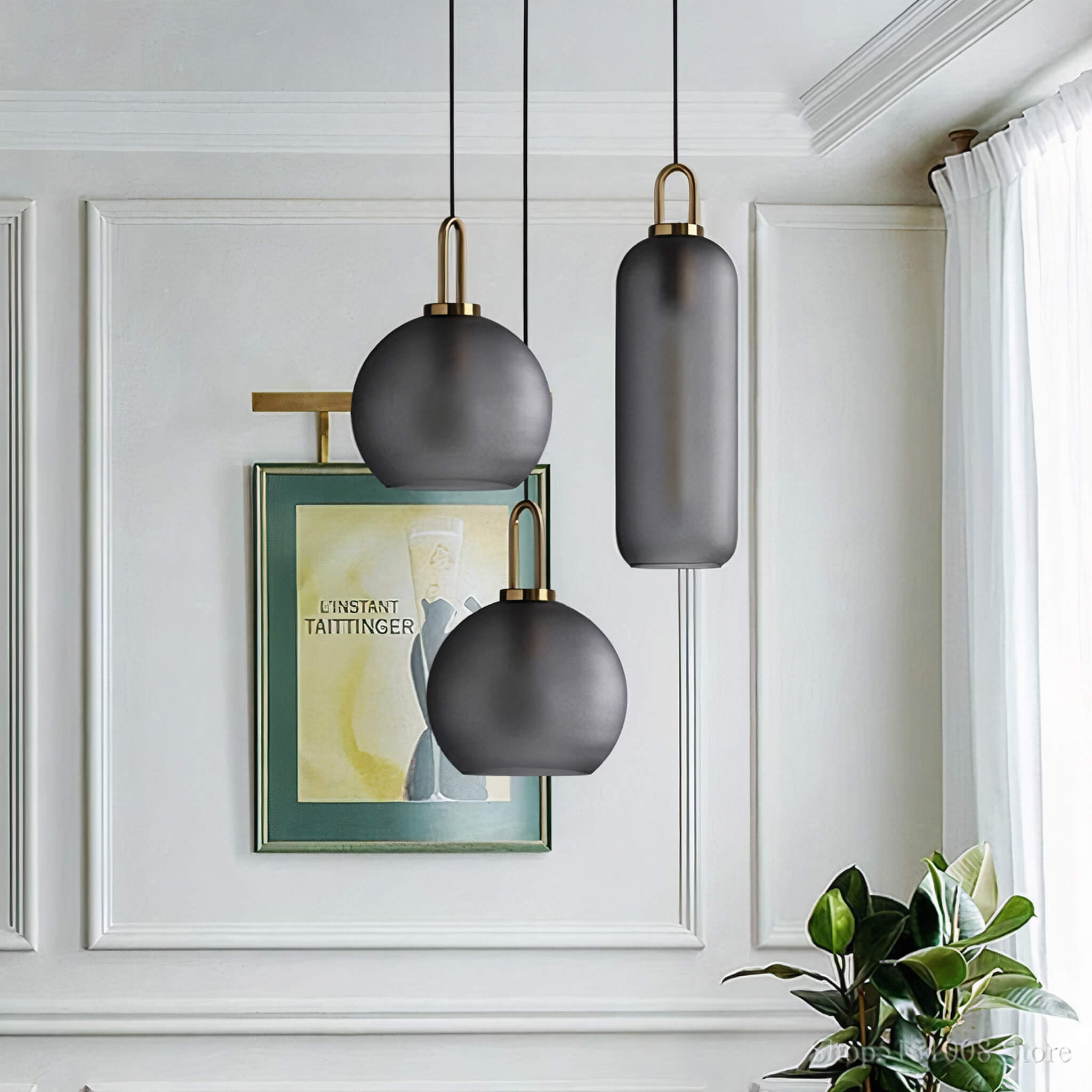 Smoked Loft Ceiling Pendants - Pendant - Haus of Interiors